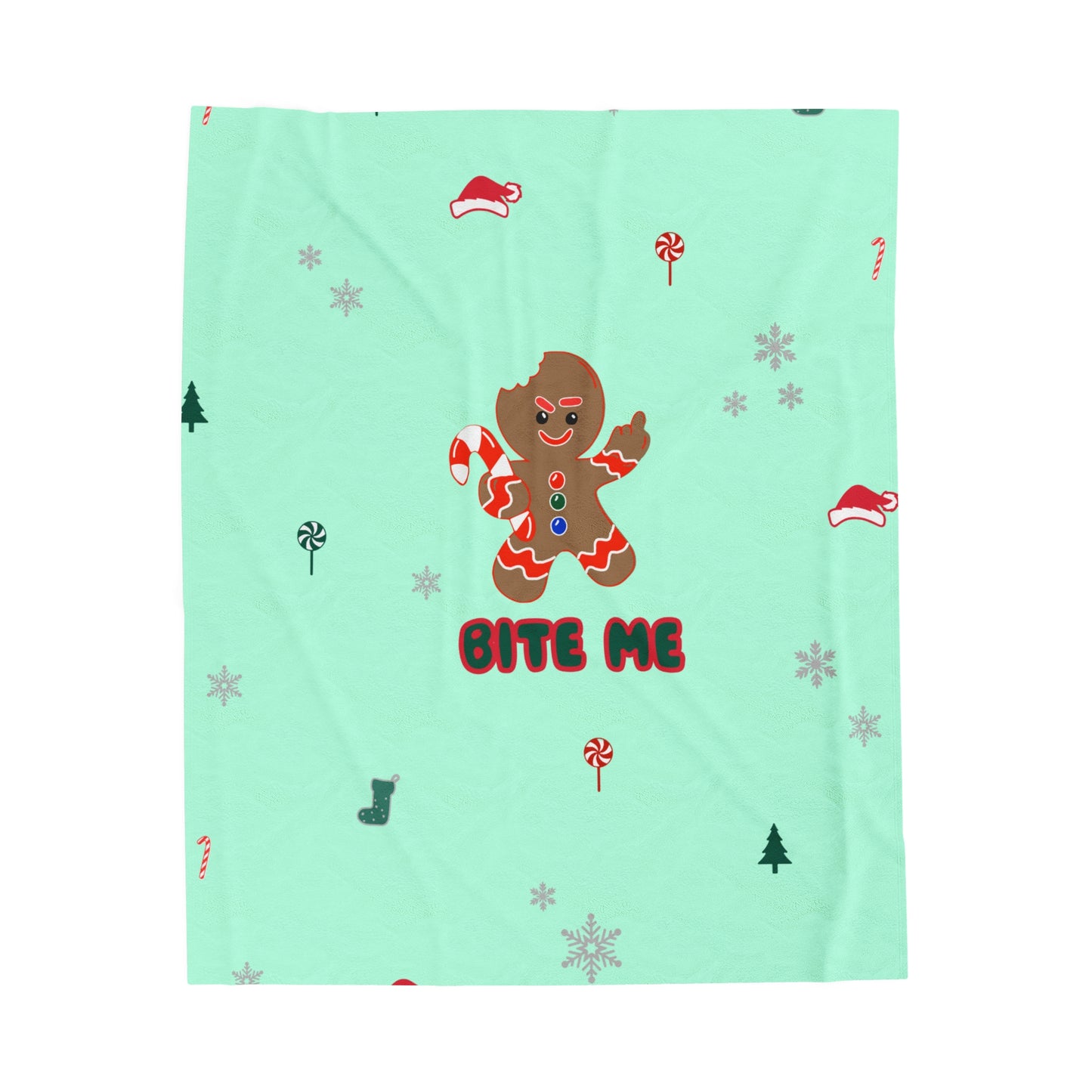 'Bite Me' Gingerbread Plush Blanket