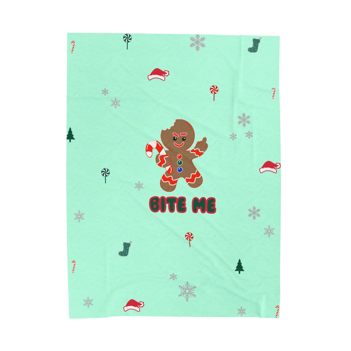 'Bite Me' Gingerbread Plush Blanket