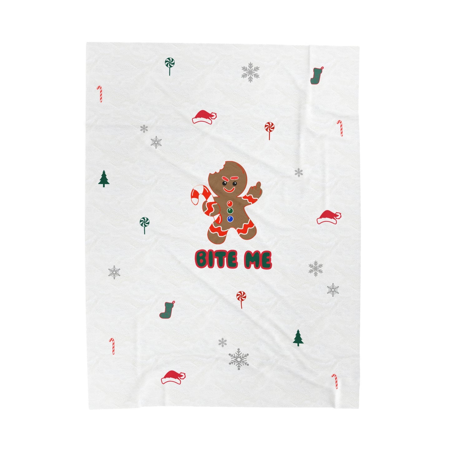 'Bite Me' Gingerbread Plush Blanket