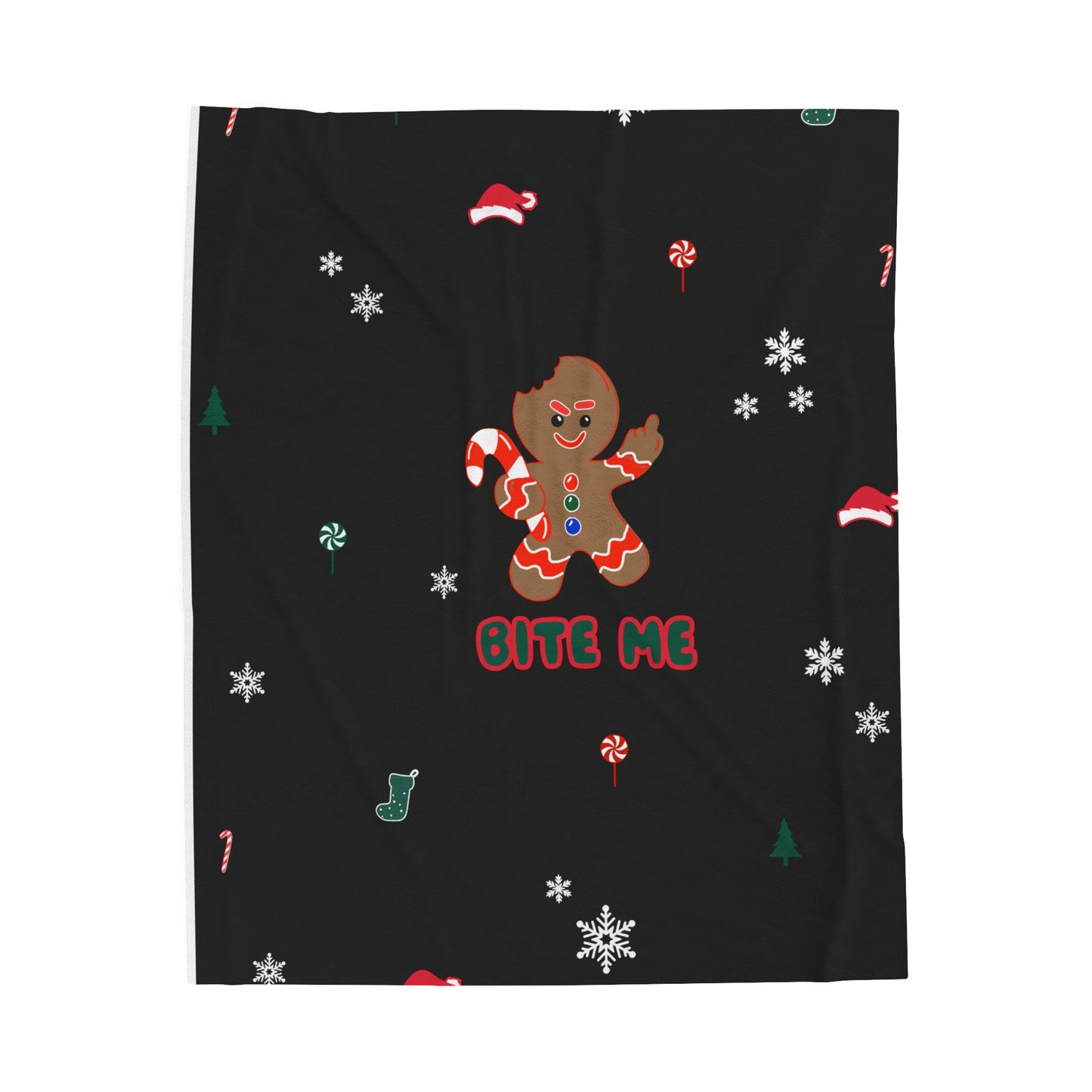 'Bite Me' Gingerbread Plush Blanket