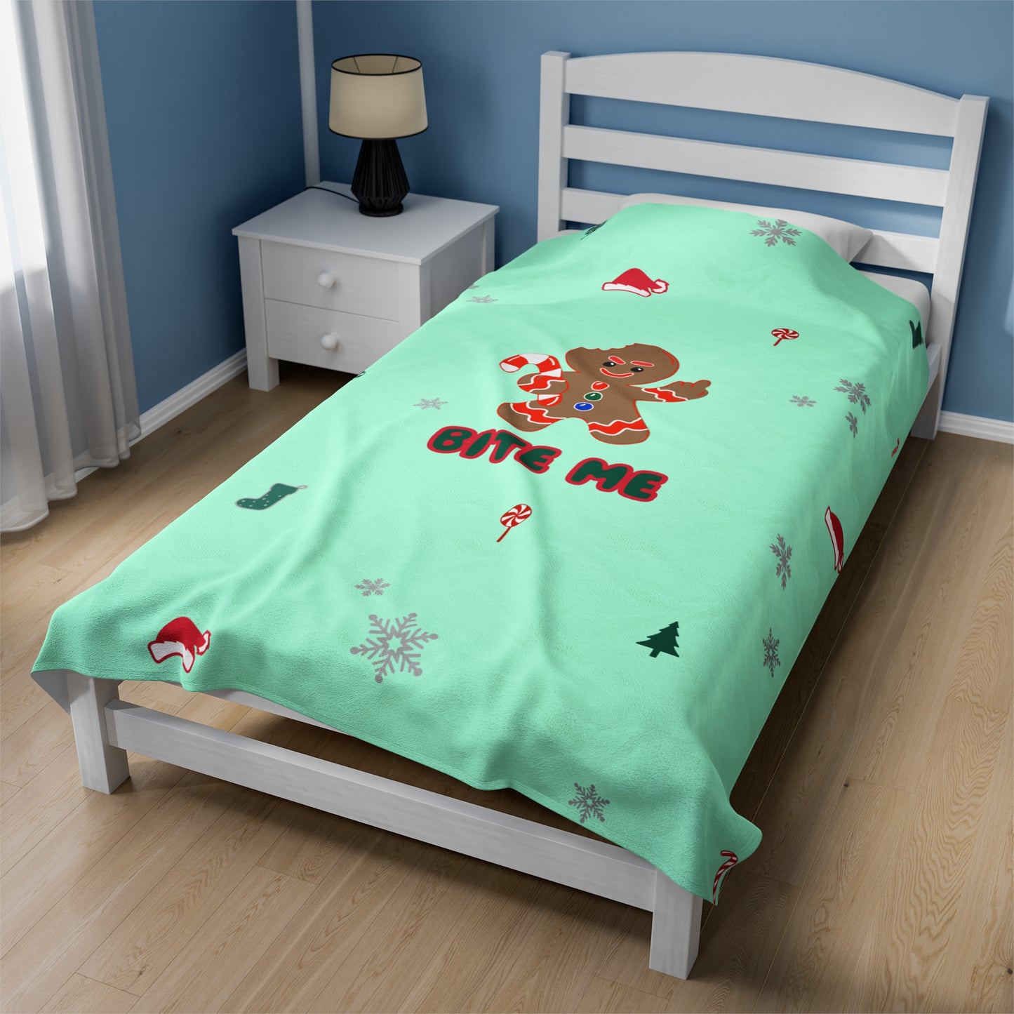 'Bite Me' Gingerbread Plush Blanket