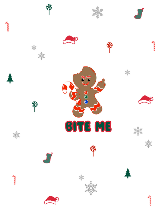 'Bite Me' Gingerbread Gift Wrap